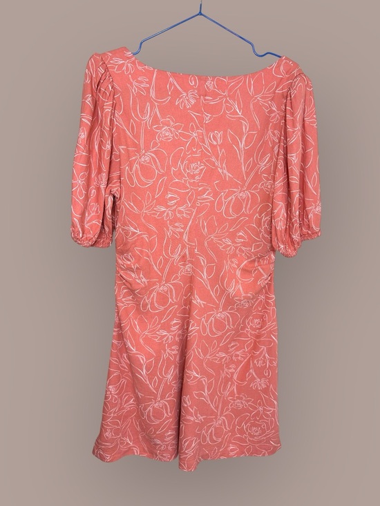 🌻 A New Day Pink Floral Puff Sleeve Square Neck Dress #584 - Picture 8 of 13